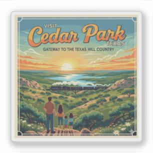 Cedar Park, Texas Vintage Travel Poster Aufkleber