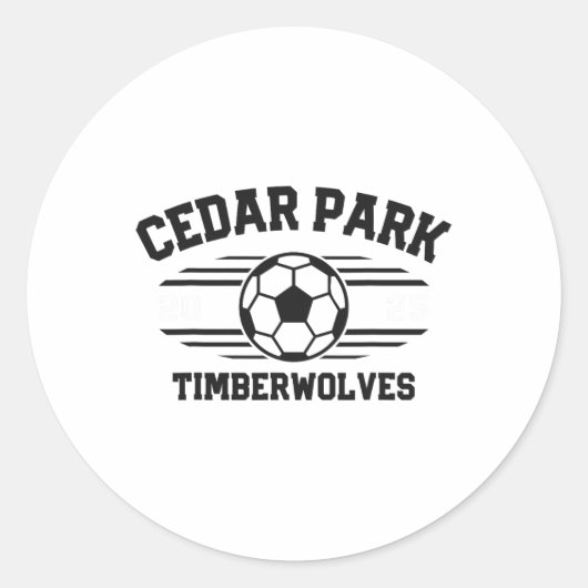 Cedar Park Timberwolves Fußball Ll 2025  Runder Aufkleber (Vorderseite)