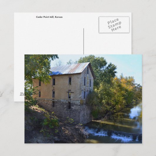 Cedar Point Mill, Kansas Postkarte (Vorne/Hinten)