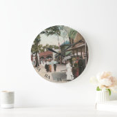 Cedar Point Ohio Post Card Clock - The Midway 1911 Große Wanduhr (Zuhause)