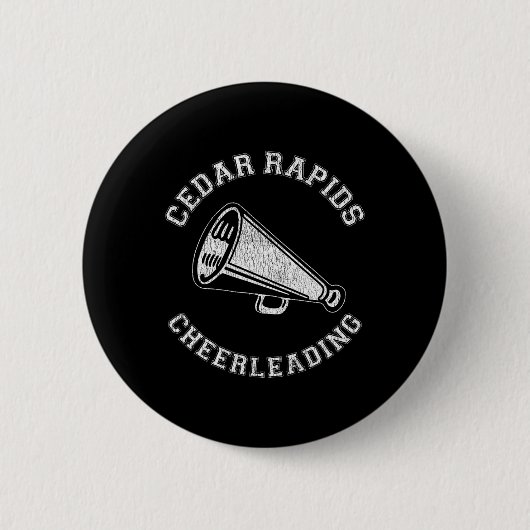 Cedar Rapids Cheer Distressed Retro 90er Cheerlead Button (Vorderseite)
