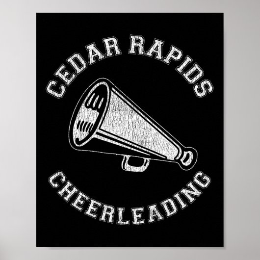 Cedar Rapids Cheer gestresster Retro-90er-Jubel Poster (Vorne)