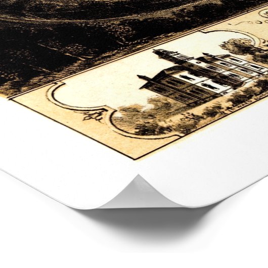 Cedar Rapids, IA Panoramablick - 1868 Poster (Ecke)