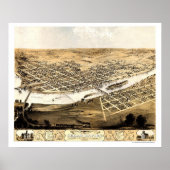 Cedar Rapids, IA Panoramablick - 1868 Poster (Vorne)