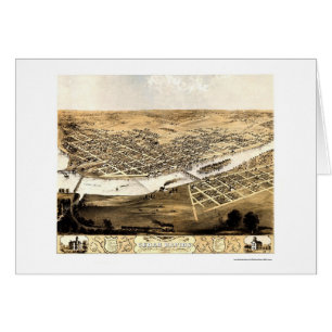 Cedar Rapids, IA panoramische Karte - 1868
