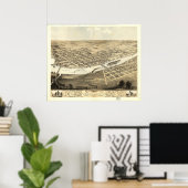 Cedar Rapids Iowa 1868 Antike Panoramabalkarte Poster (Heimbüro)