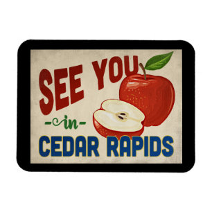 Cedar Rapids Iowa Apfel - Vintage Reise Magnet