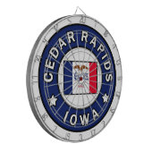 Cedar Rapids Iowa Dartscheibe (Vorderseite Links)