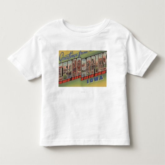 Cedar Rapids, Iowa - große Buchstabe-Szenen Kleinkind T-shirt (Vorderseite)