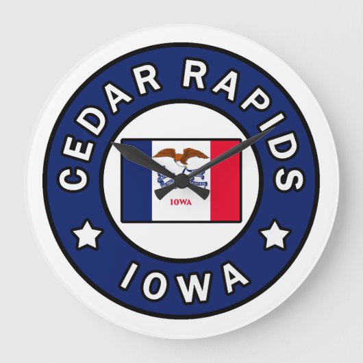 Cedar Rapids Iowa Große Wanduhr (Vorderseite)