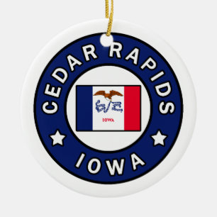 Cedar Rapids Iowa Keramik Ornament