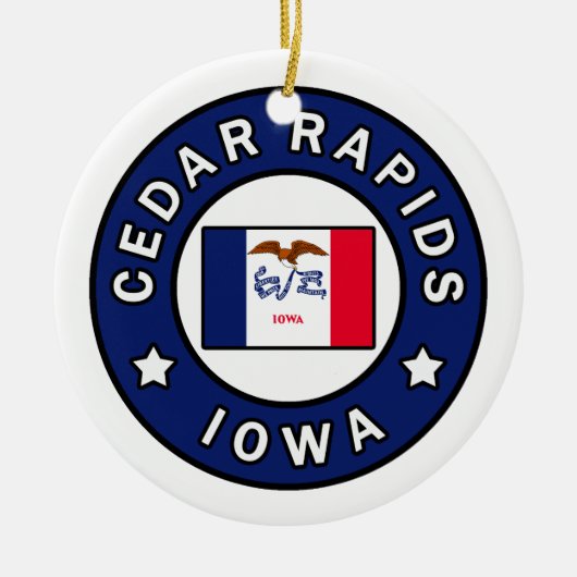 Cedar Rapids Iowa Keramik Ornament (Vorne)