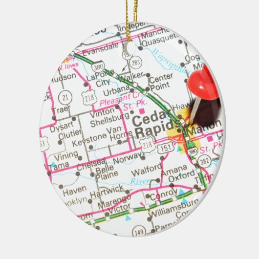 Cedar Rapids, Iowa Keramik Ornament (Links)
