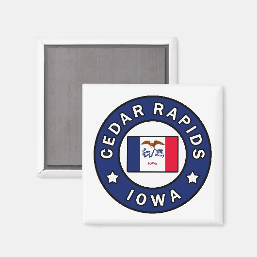 Cedar Rapids Iowa Magnet (Vorderseite/Rückseite)