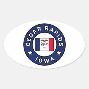 Cedar Rapids Iowa Ovaler Aufkleber