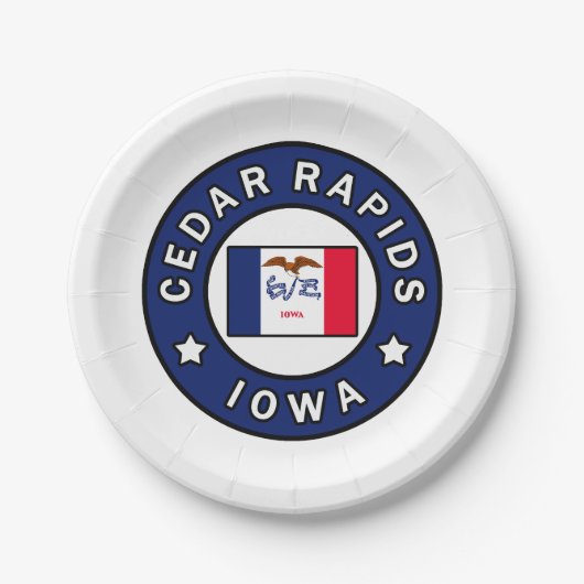 Cedar Rapids Iowa Pappteller (Vorderseite)