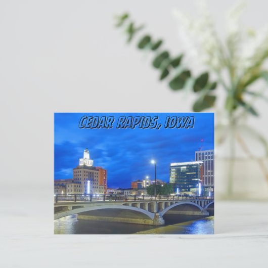 Cedar Rapids Iowa Postkarte (Stehend Vorderseite)