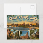 Cedar Rapids Iowa Postkarte (Vorne/Hinten)