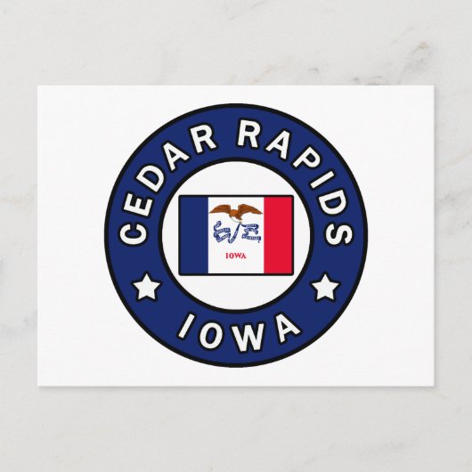 Cedar Rapids Iowa Postkarte (Vorderseite)