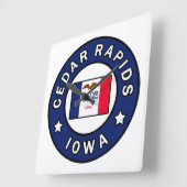 Cedar Rapids Iowa Quadratische Wanduhr (Winkel)