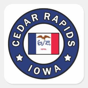 Cedar Rapids Iowa Quadratischer Aufkleber