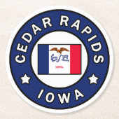 Cedar Rapids Iowa Runder Pappuntersetzer (Vorderseite)