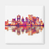 Cedar Rapids Iowa Skyline Magnet (Vorne)