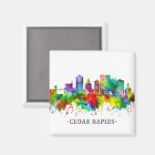 Cedar Rapids Iowa Skyline Magnet (Vorderseite/Rückseite)