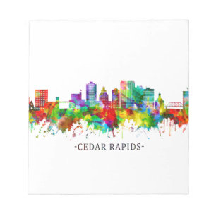 Cedar Rapids Iowa Skyline Notizblock