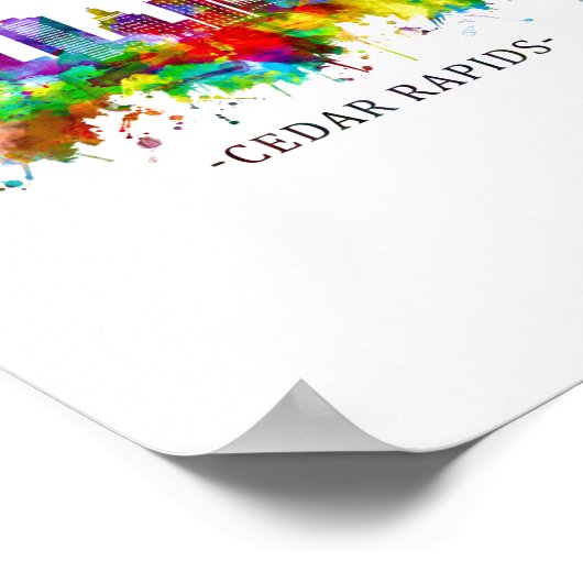 Cedar Rapids Iowa Skyline Poster (Ecke)