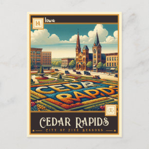 Cedar Rapids, Iowa Vintage Postkarte