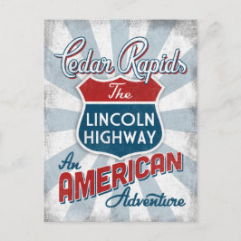 Cedar Rapids Lincoln Highway Vintag America Iowa Postkarte