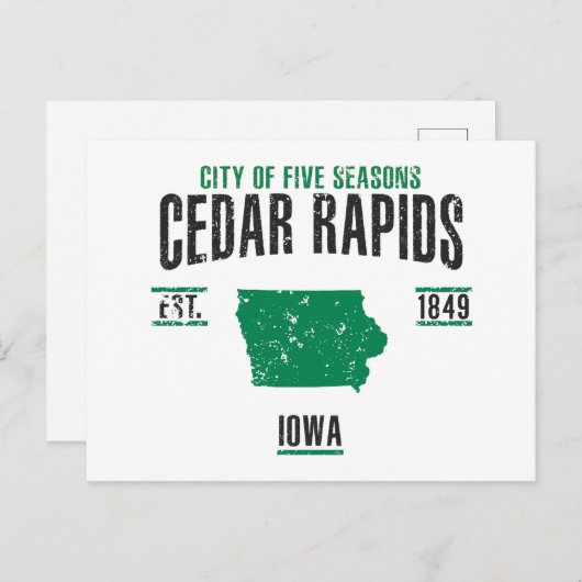 Cedar Rapids Postkarte (Vorne/Hinten)