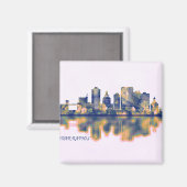 Cedar Rapids Skyline Magnet (Vorderseite/Rückseite)