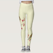 Cedar Waxwing Bird Art Leggings (Vorderseite)