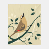 Cedar Waxwing Bird Fleecedecke (Vorderseite)