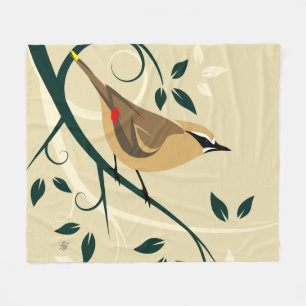 Cedar Waxwing Bird Fleecedecke