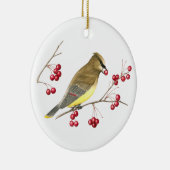 Cedar Waxwing Bird Kunst, Dichtung und Musik Keramik Ornament (Rechts)