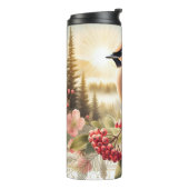 Cedar Waxwing Bird Mountain Thermal Tumbler Thermosbecher (Nach links gedreht)