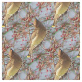 Cedar Waxwing Bird Nattern Muster Stoff (Nahaufnahme)