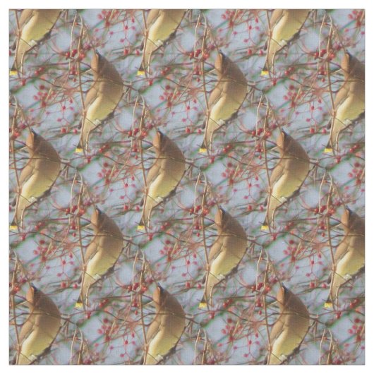 Cedar Waxwing Bird Nattern Muster Stoff (Muster)