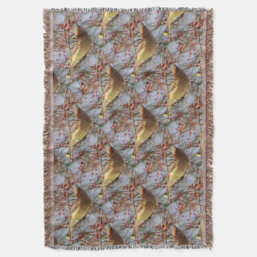 Cedar Waxwing Bird Nature Art Pattern Decke (Vorderseite Vertikal)