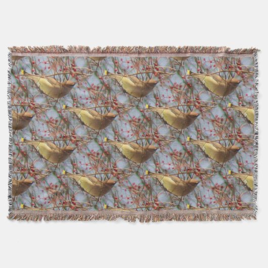 Cedar Waxwing Bird Nature Art Pattern Decke (Vorderseite)