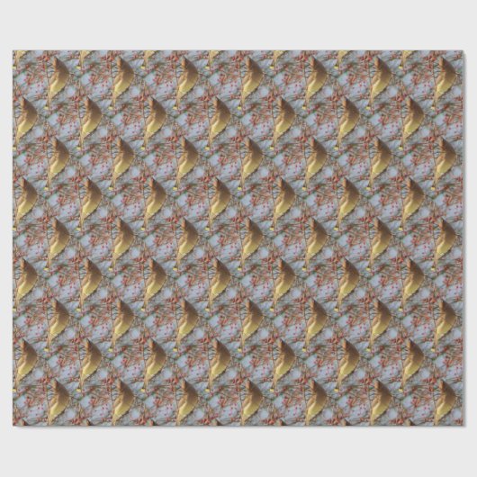Cedar Waxwing Bird Nature Art Pattern Geschenkpapier (Flach)