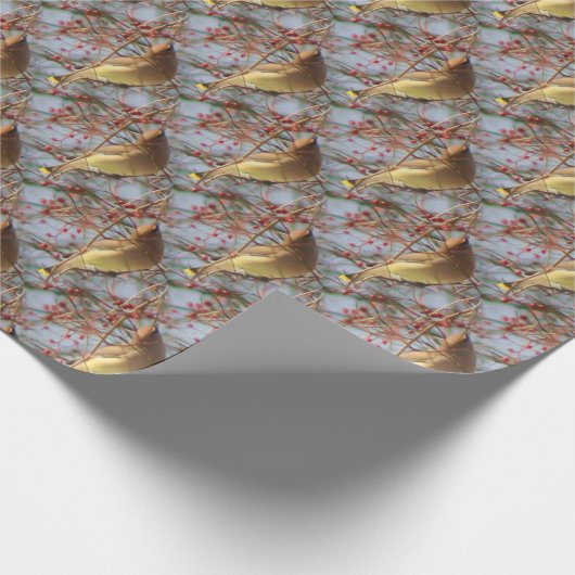 Cedar Waxwing Bird Nature Art Pattern Geschenkpapier (Ecke)