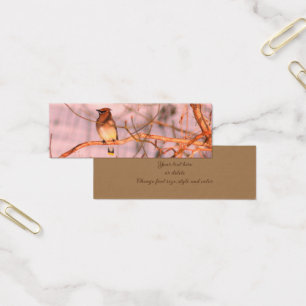 Cedar Waxwing Bird Nature Mini Lesezeichen