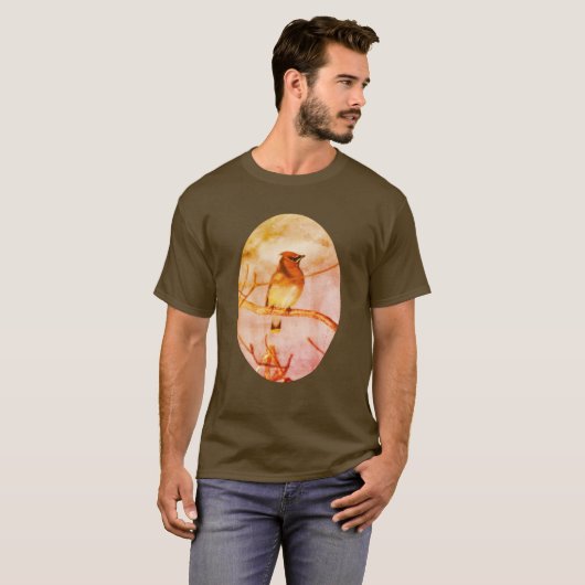 Cedar Waxwing Bird Naturkunde T-Shirt (Vorne ganz)