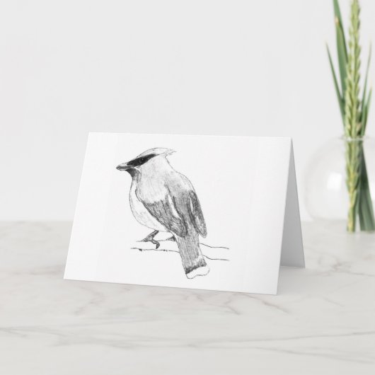 Cedar Waxwing Blank Grußkarte Karte (Vorderseite)