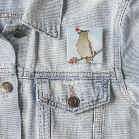 Cedar Waxwing Button (Beispiel)