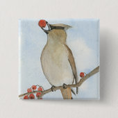 Cedar Waxwing Button (Vorderseite)